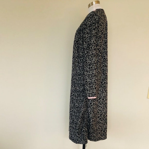 Nightgown Medium CELESTIAL DREAMS Dark Gray Pink Long Sleeves Cold Weather Gown - Picture 5 of 8